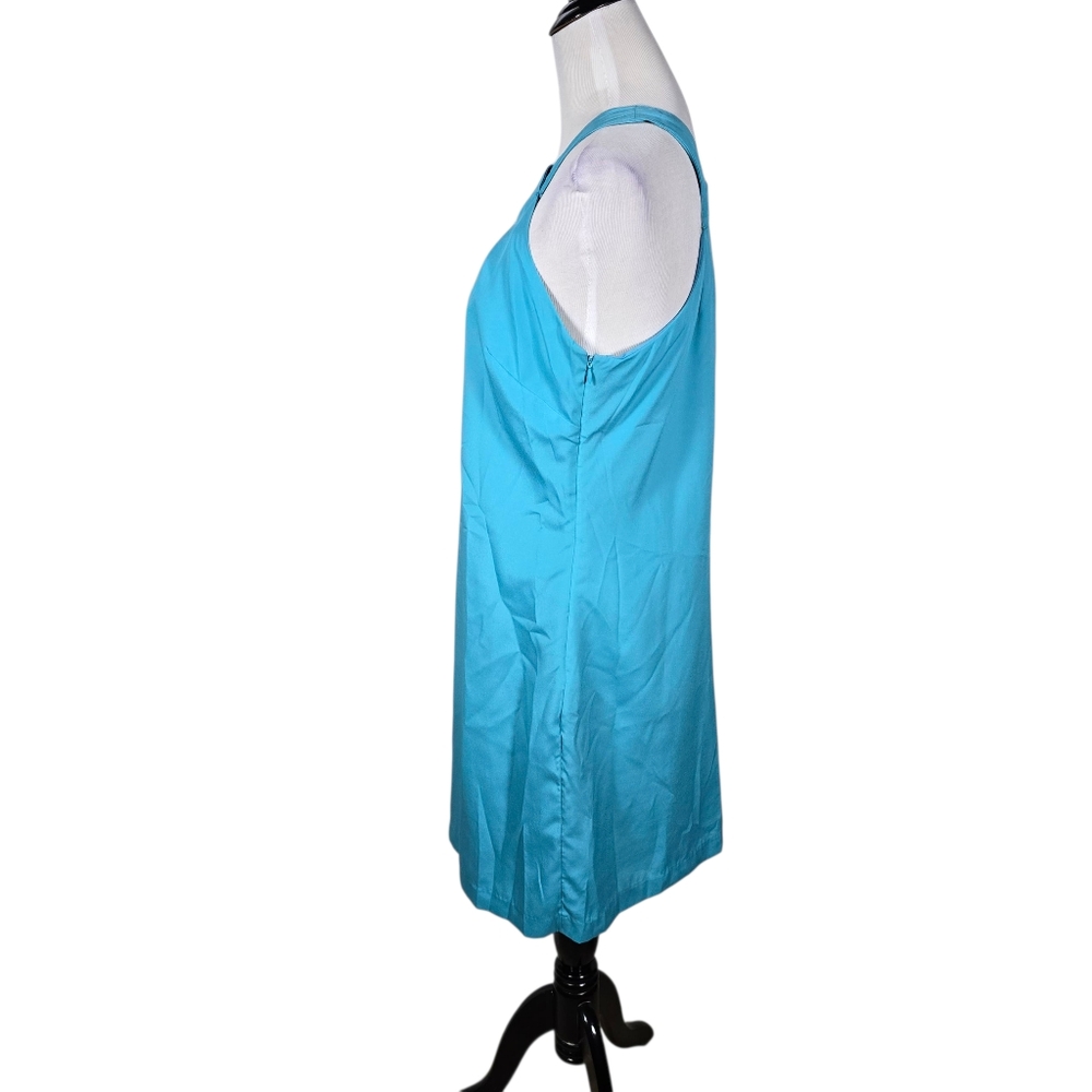 Merona Size 12 Turquoise Sleeveless Halter Shift Dress - Picture 6 of 10